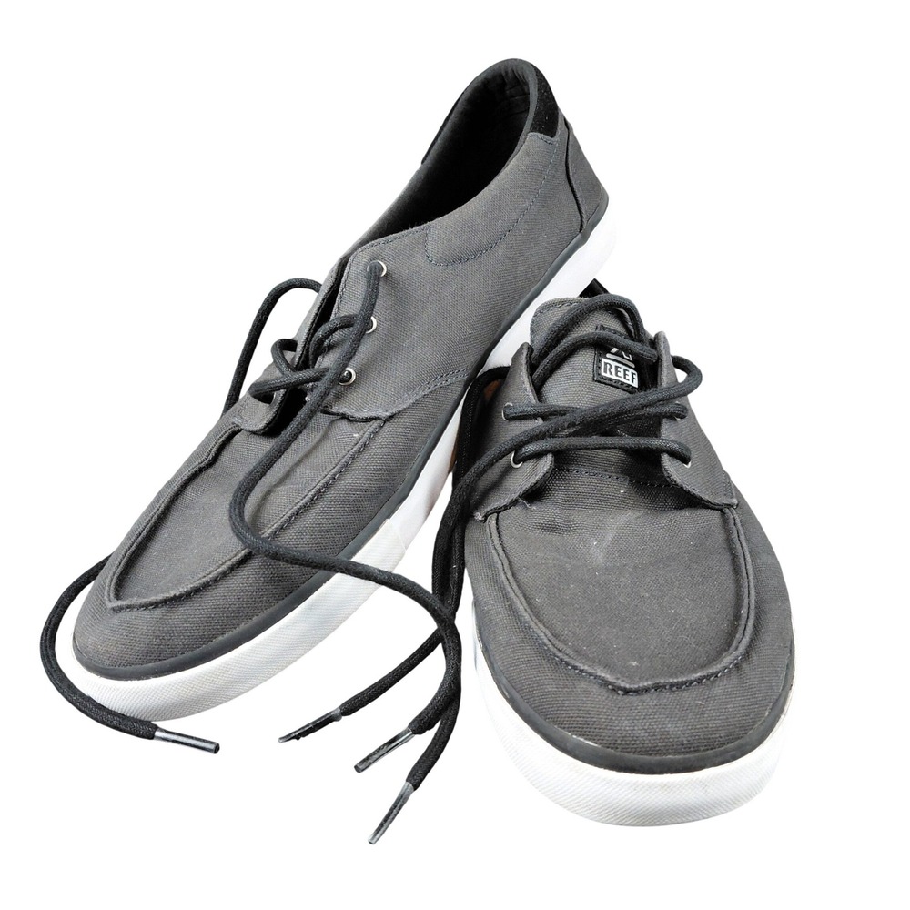 Reef Deckhand 3 Men's Canvas Boat Shoes Sneakers Grey Size‎ 13